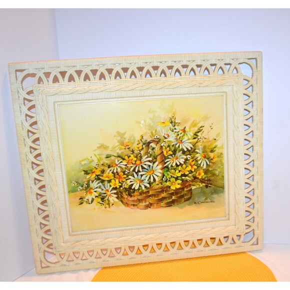 Vintage Wall Hanging Flowers for Kitsch Retro Early American Bohemian Core - Picture 1 of 7